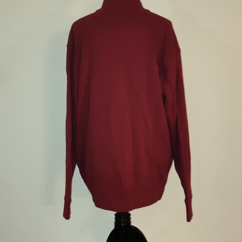 Land's End Sweater mens Womens 1/2 Zip Stand Collar red pullover size XL - Picture 2 of 6